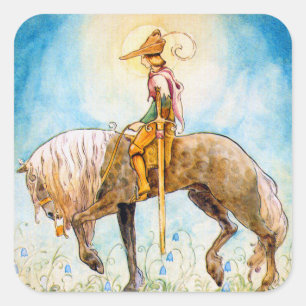 Young Prince on a Horse Square Sticker