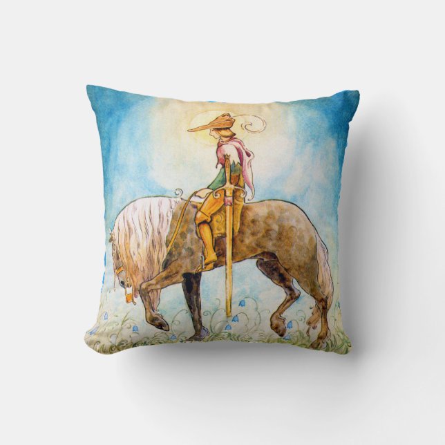 Young Prince on a Horse Throw Pillow (Front)