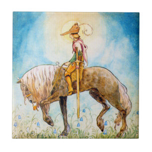 Young Prince on a Horse Tile