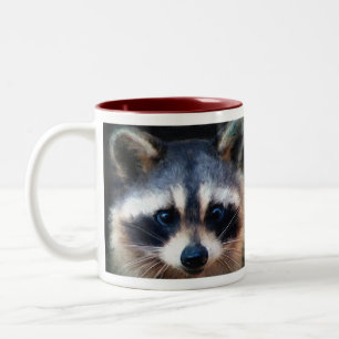 "Young Raccoon Portrait" Two-Tone Coffee Mug