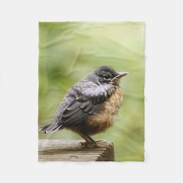 Young Robin Fleece Blanket (Front)