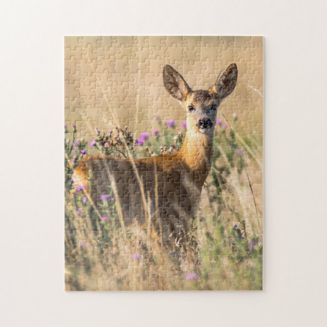 Young Roe Deer in Meadow Jigsaw Puzzle (Vertical)
