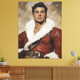 Young Santa - Dashing Portrait of Christmas past Canvas Print