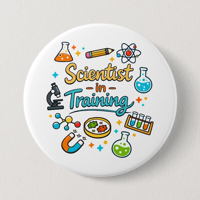 Young Scientist in Training Invitation 3 Inch Round Button (Front)