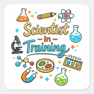 Young Scientist in Training Invitation Square Sticker