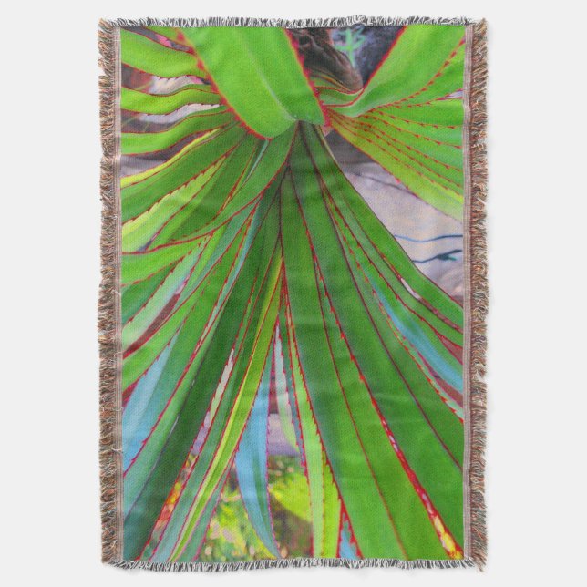 Young Screw Pine Throw Blanket (Front Vertical)