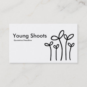 Young Shoots - Black on White (Eggshell) Business Card