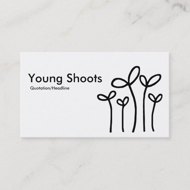 Young Shoots - Black on White (Eggshell) Business Card (Front)