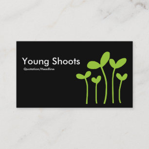 Young Shoots v2 - Martian Grn on Black (alt sides) Business Card