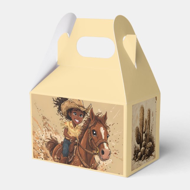 Young Smiling Girl Rides Her Horse Favor Box (Front Side)