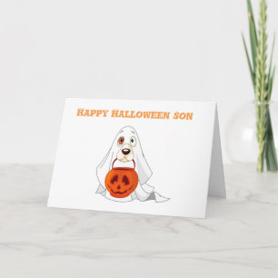 **YOUNG SON** AT HALLOWEEN CARD