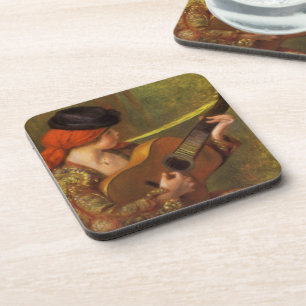 Young Spanish Woman with a Guitar by Pierre Renoir Coaster