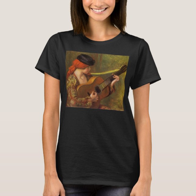 Young Spanish Woman with a Guitar by Pierre Renoir T-Shirt (Front)