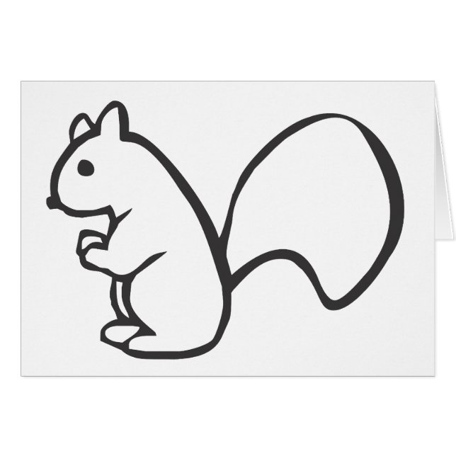 Young Squirrel in Black and White Sketch (Front Horizontal)