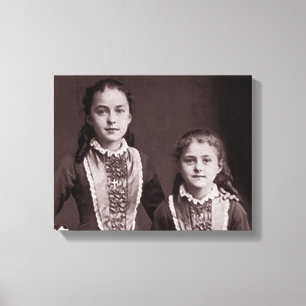 Young St. Therese of Lisieux and sister Celine. Canvas Print