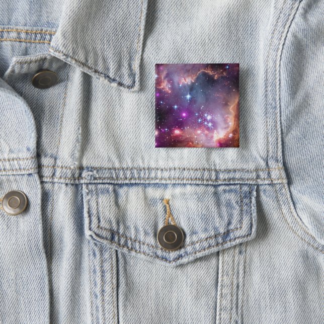 Young Stars In The Small Magellanic Cloud. 2 Inch Square Button (In Situ)