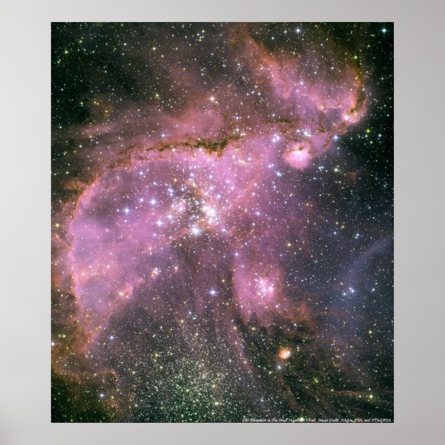 Young Stars in The Small Magellanic Cloud Poster (Front)