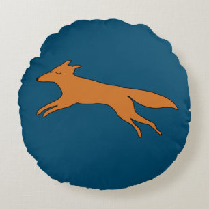 Young Teen fox Round Pillow