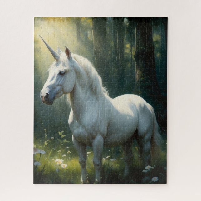 Young Unicorn in a Forest Glade Jigsaw Puzzle (Vertical)