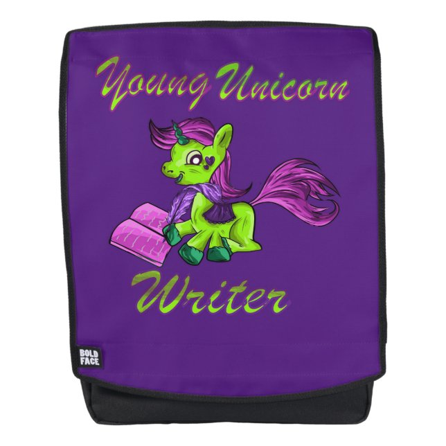 Young Unicorn Writer Backpack (Front)