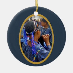 Young Weavers of Atitlan Ceramic Ornament
