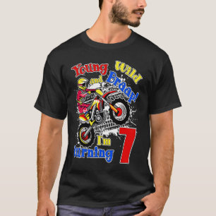 Young Wild and Braap I'm Turning 7 Boy Motocross B T-Shirt