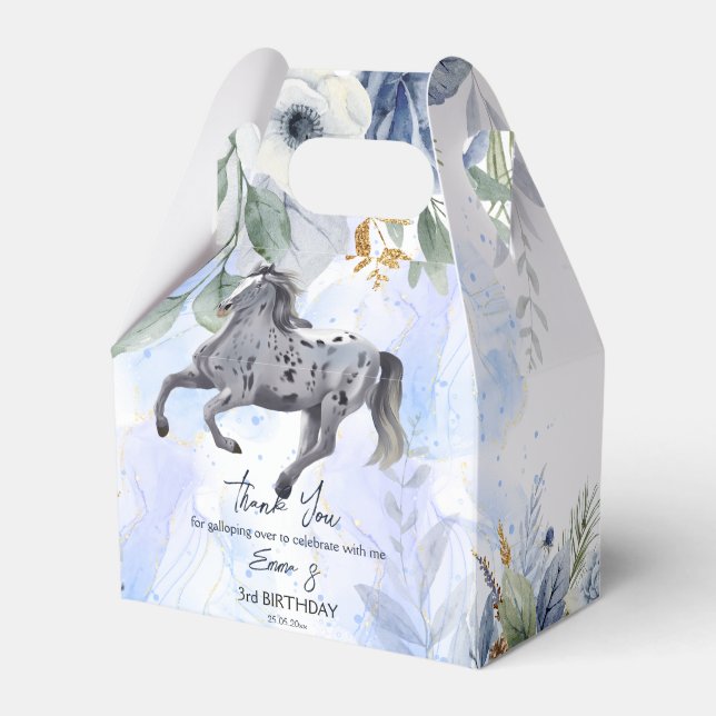 Young wild and free galloping Appaloosa birthday Favor Box (Front Side)