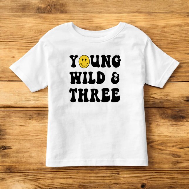 Young Wild and Three Boy 3rd Birthday Shirt (Creator Uploaded)