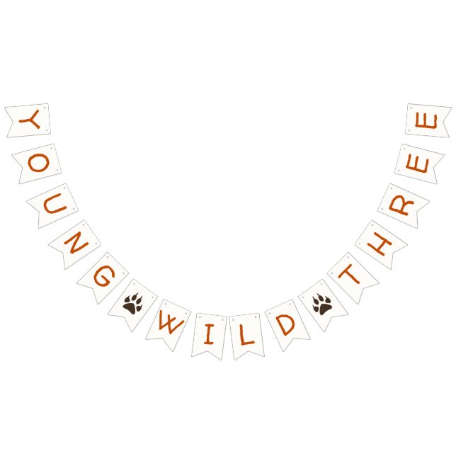 Young Wild and Three Forest Birthday Banner (All)