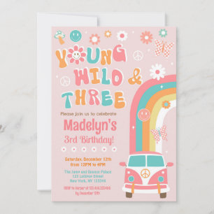 Young Wild and Three Groovy Birthday Invitations