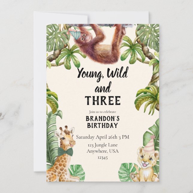 Young, wild and three invitation (Front)
