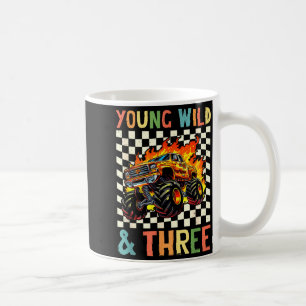 Young Wild And Three Monster Truck 3rd Birthday 3y Coffee Mug