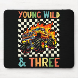 Young Wild And Three Monster Truck 3rd Birthday 3y Mouse Pad