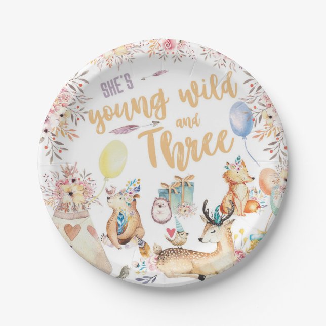 Young, Wild and Three Paper Plate (Front)
