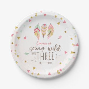 Young wild and three Paper Plates Pink Gold 3rd