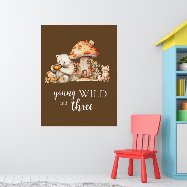 Young Wild and Three Woodland Animals Poster (Nursery 1)