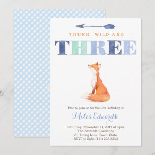 Young Wild et Three Fox 3e Anniversaire Cartes de 