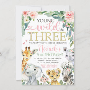 Young Wild et Three Invitation   Safari Anniversai