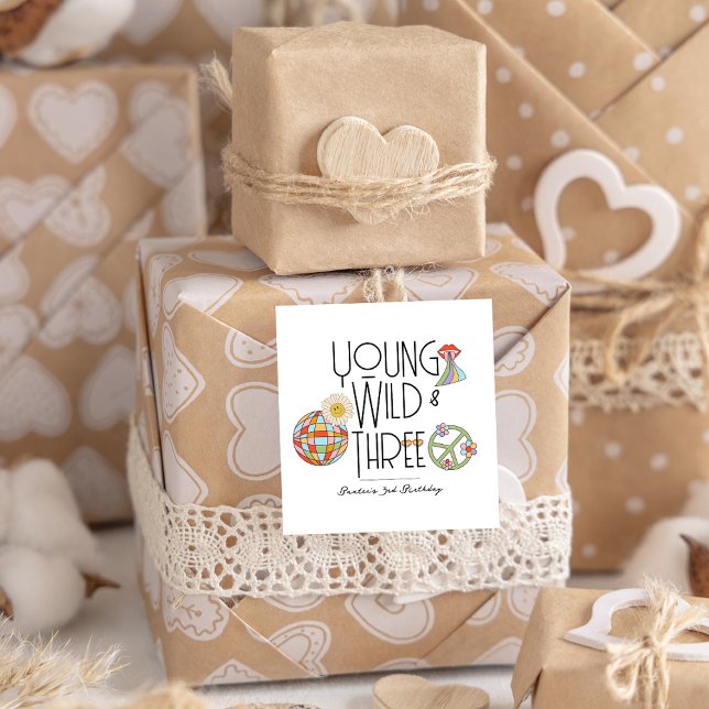 Young, Wild & Three | B-Day Favour Tag | Boho (Creator Uploaded)