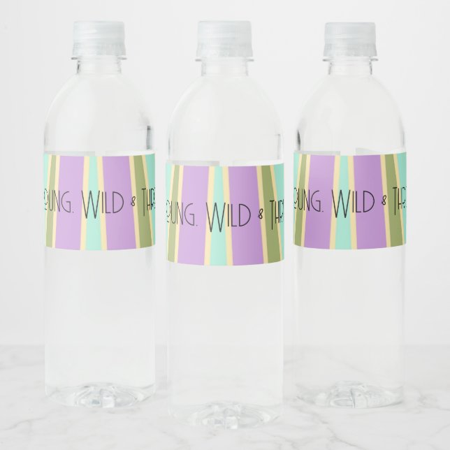 Young, Wild & Three | B-Day Water Label | Cools (Bottles)