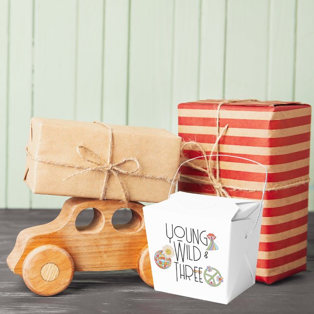 Young, Wild & Three | Birthday Favour Boxes | Boho (Creator Uploaded)