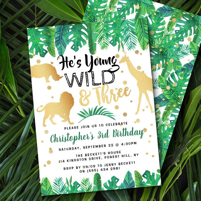 Young Wild & Three Boys Invitations pour le troisi (Créateur téléchargé)