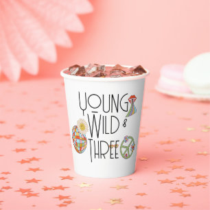 Young, Wild & Three   Kid Birthday Cup   Boho