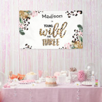 Young Wild & Three Leopard Print Jungle Birthday