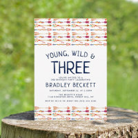 Young, Wild & Three Tribal Boho Arrow 3rd Birthday