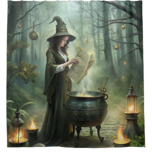 Young Witch in Mystical Forest Ritual
