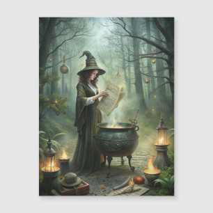 Young Witch in Mystical Forest Ritual