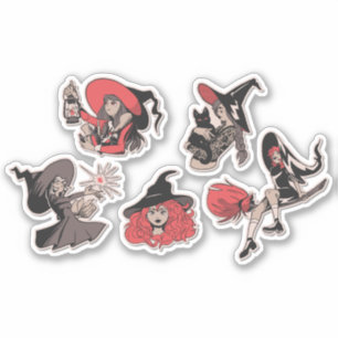 YOUNG WITCHES CHARACTERS STICKERS SET