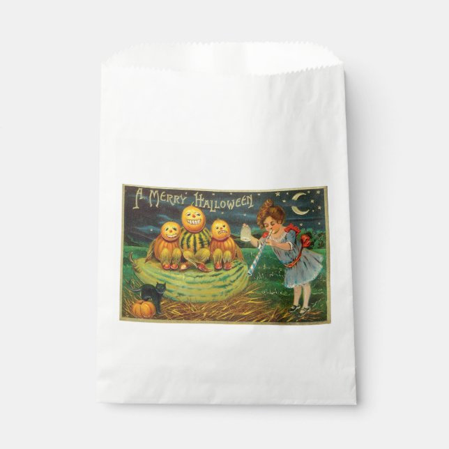 Young Witch's Brew: Pumpkin Men on Magick Altar Favour Bag (Front)