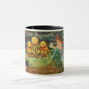 Young Witch's Brew: Pumpkin Men on Magick Altar Mug